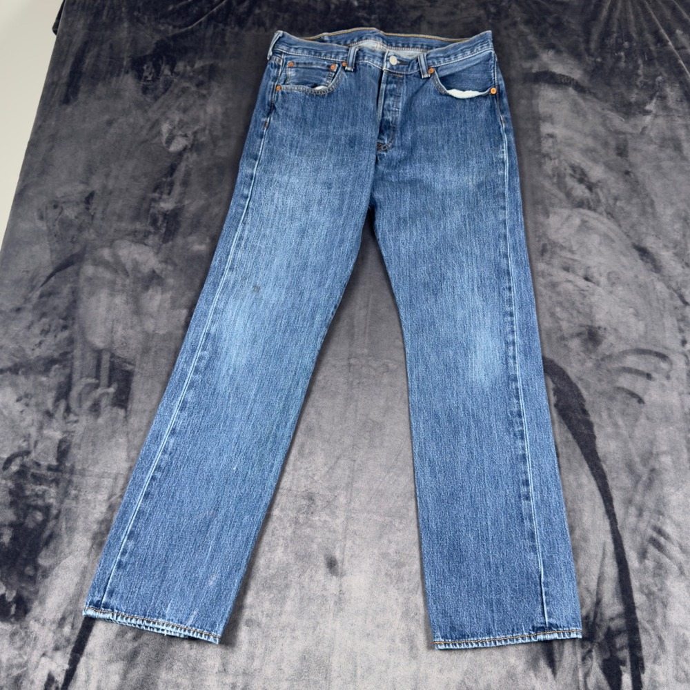Levi's 501 Original Fit Jeans Mens W34 L34 Blue Straight Leg Denim